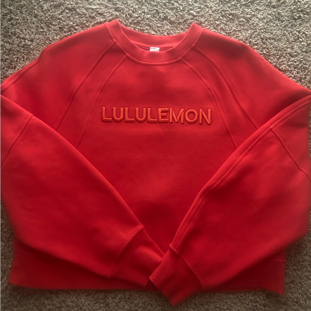 lululemon athletica Women's Red Spellout sweatshirt NWOT NO LONGER SOLD